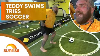 Teddy Swims becomes a Matilda during visit to Sunrise live broadcast