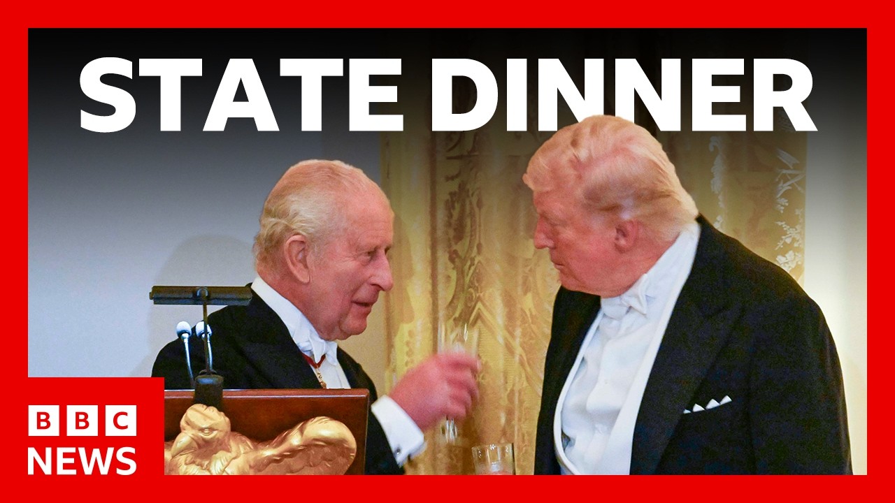 Trump claims King Charles 'agrees' Iran shouldn't have nuclear weapon in banquet speech | BBC News