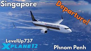 XP12 VATSIM | LevelUp B737-800 | Gloomy Departure From Singapore | SQ158 |