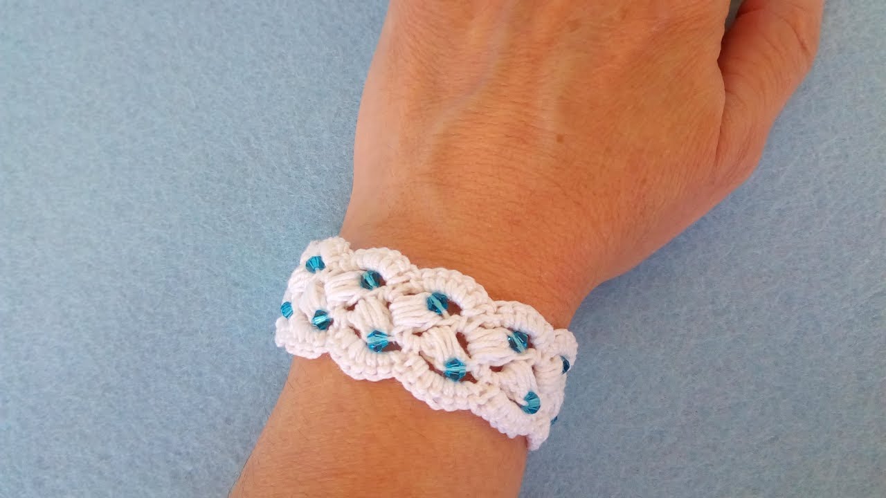 Bracciale Con Perle Ad Uncinetto Crochet Bracelet Pearl Brazalete Perlas Crochet Pulsera Crochet Youtube