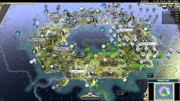 Civ 5 AI Only Timelapse - Donut map