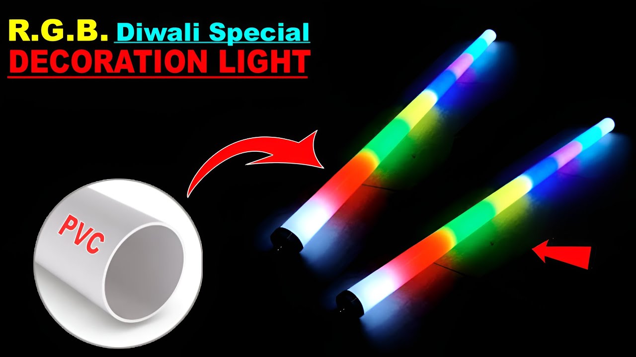 How to make diwali decoration light 🕯️🛋️| Make RGB tube light at home🌈 ...