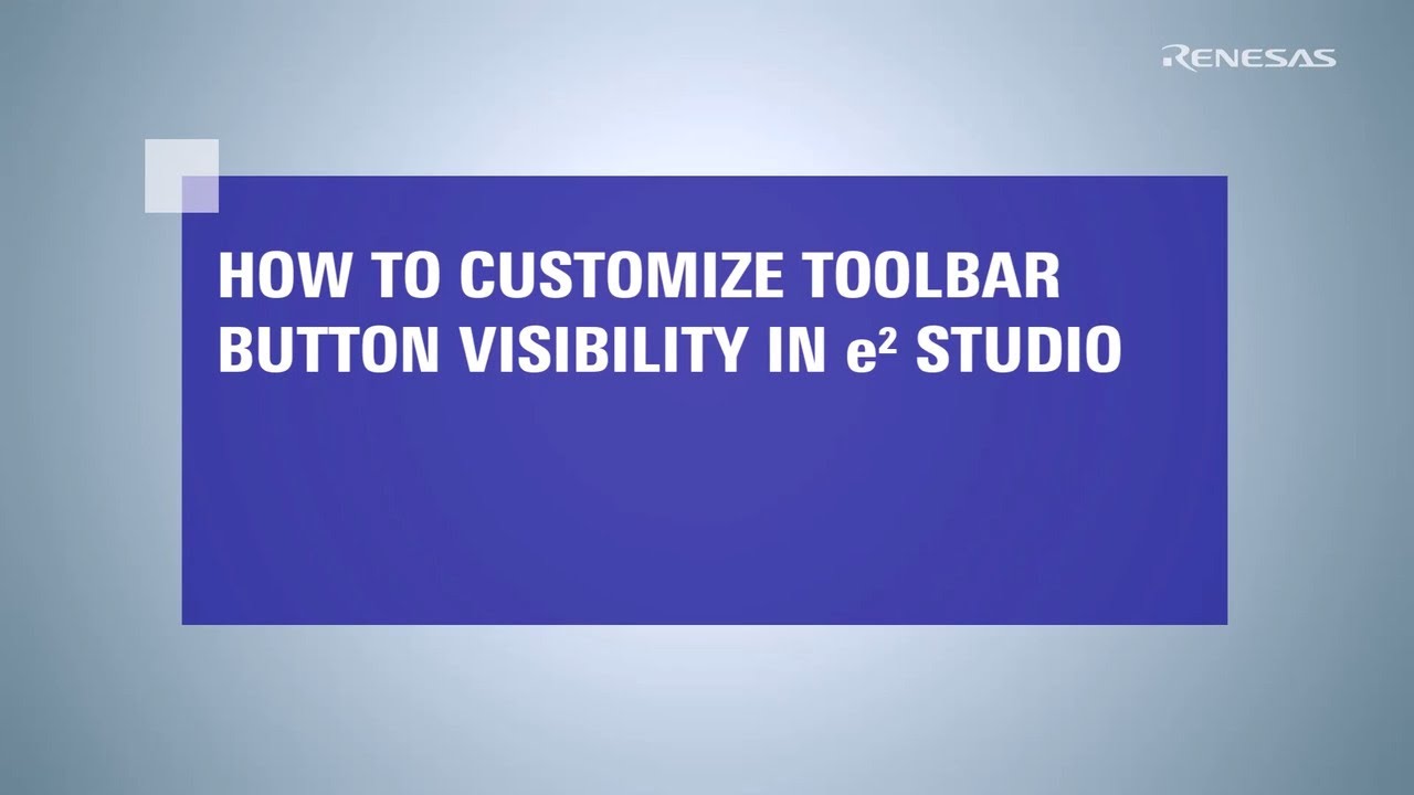 e² studio Tips: How to Customize Toolbar Button Visibility - YouTube