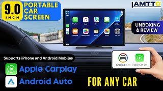 9' Portable Car Screen with TWO Cameras  LAMTTO   FOR ANY CAR ⫸ UNBOXING REVIEW