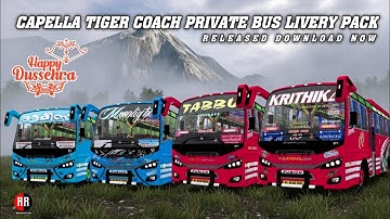 BUSSID New Capella Tiger Coach Private Bus Livery Pack Released | Download Now