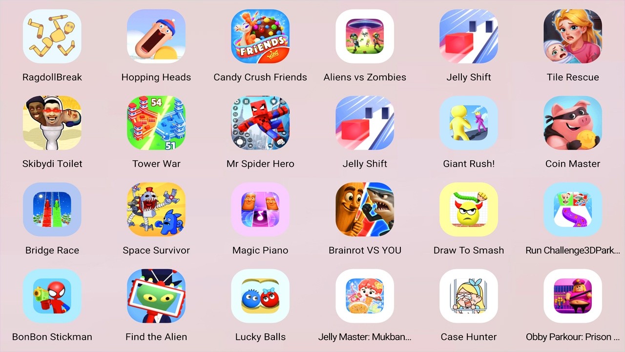 Roblox,Death Puzzle,Hide Ball,Stumble Guys,Thef Puzzle,Beat Duet,Spranky Transformer,Subway Surfers,