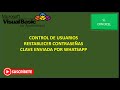 Restablecer contraseña con clave por mensaje de Whatsapp.