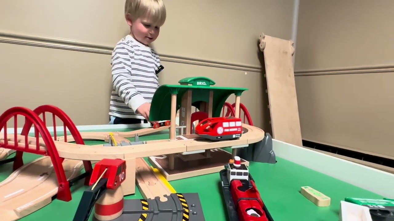 Trying new battery operated trains on the Brio track