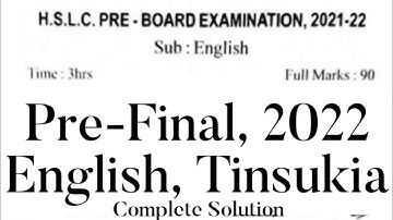 Pre-Final 2022: English: Tinsukia Dist : Complete Solution: Grammar Gyan