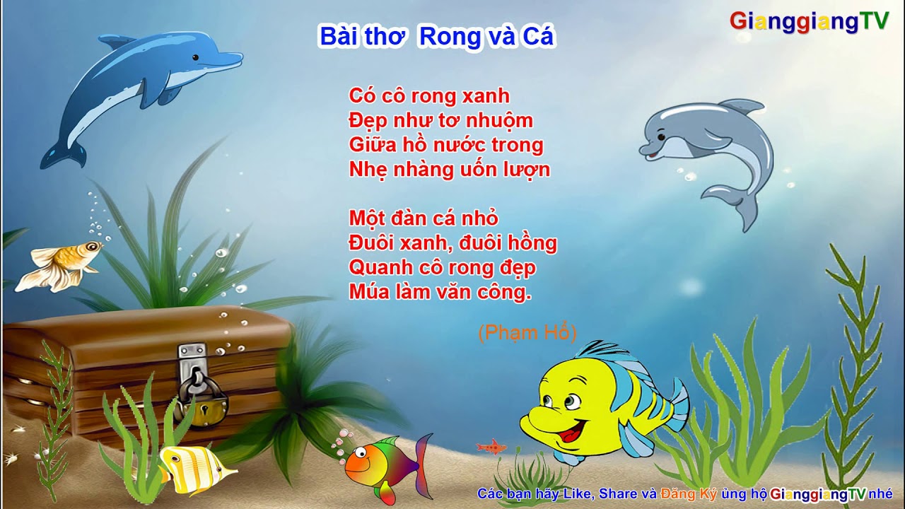 Bài thơ Rong và Cá - Thơ mầm non [ GianggiangTV ] - YouTube