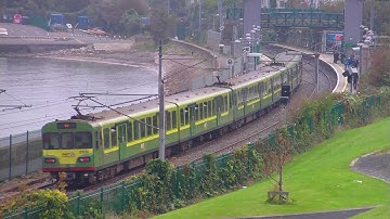Dart Train 8100 Class arriving at Salthill & Monkstown station