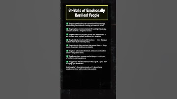 8 Habits of Emotionally Resilient People #motivation #success