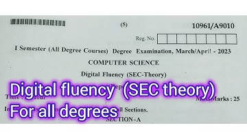 Digital fluency SEC Theory for all degrees Ranichannamma University