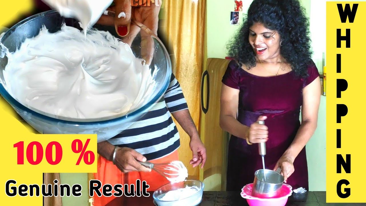 HOW TO WHIP CREAM WITHOUT ELECTRIC BEATER 100 GENUINE VEDIO YouTube