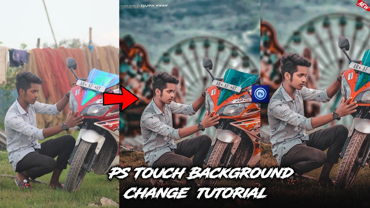 Ps touch tutorial - Bike photo editing || How to remove photo in background like ps touch in 2020