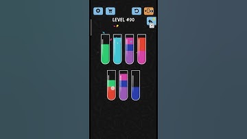 Water Color Sort Level No. 490 walkthrough Solution Gameplay ,best Game for every one