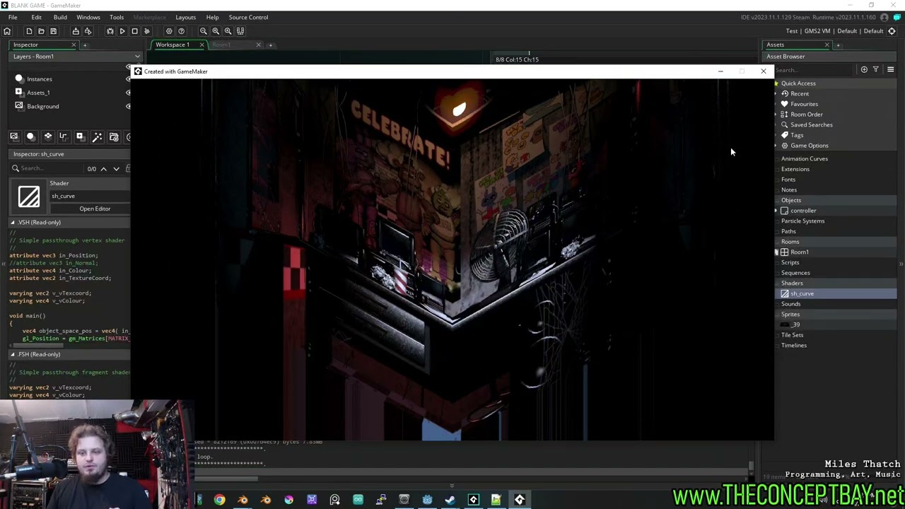FNAF screen bend effect shader in Game Maker: Studio 2 / GMS2