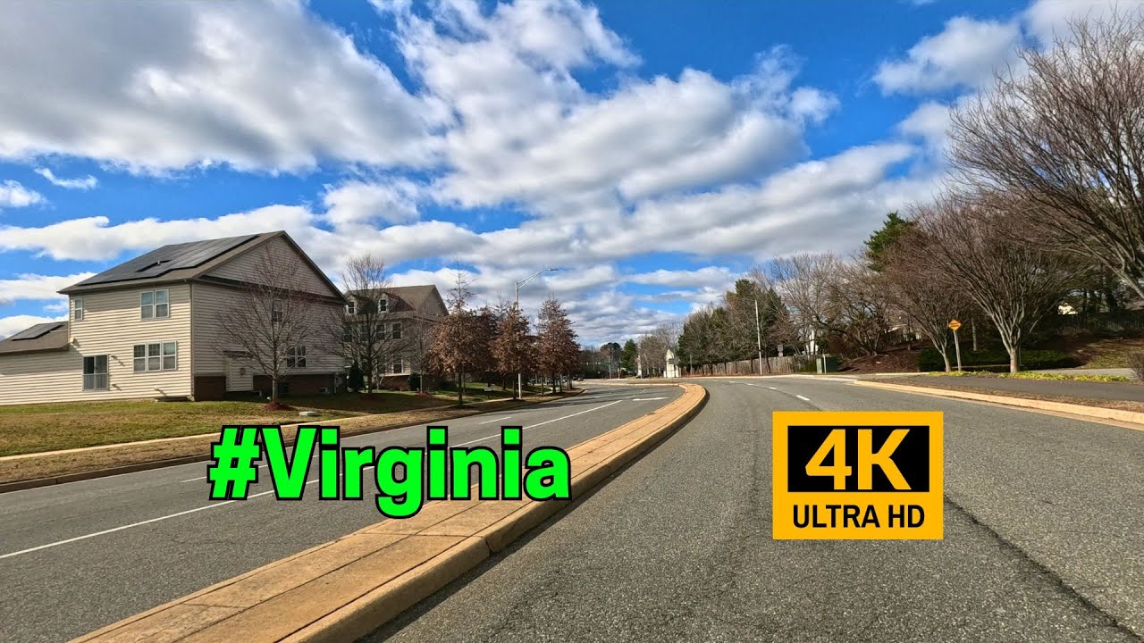 Scenic drive on a sunny day at Manassas, VA