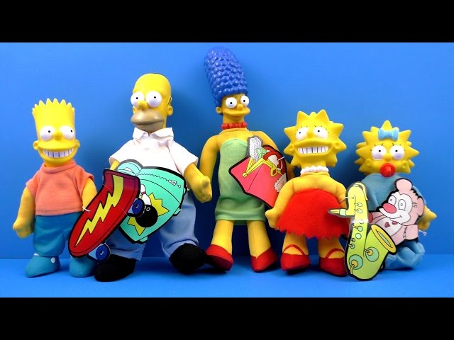 MEET THE SIMPSONS BURGER KING COMPLETE SET OF 5 KIDS MEAL TOYS