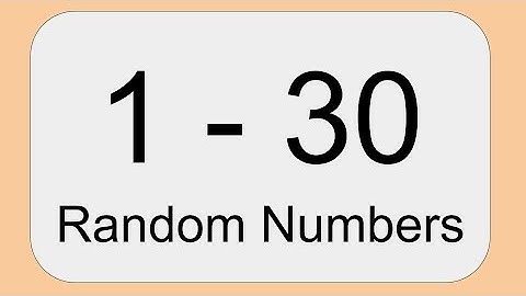Random Numbers 1 to 30