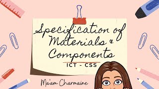 Specifications of ICT Materials & Components