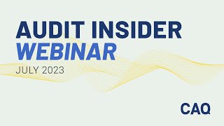 Details Audit Insider Webinar, July 2023 Update
