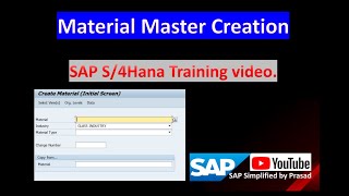 How to create Material Master in SAP S/4 Hana @SAPSimplified-by_Prasad