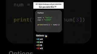 𝟭% 𝗕𝗲𝘁𝘁𝗲𝗿 𝗘𝘃𝗲𝗿𝘆𝗱𝗮𝘆 🧠 Python Indexing Challenge 95% developers.. #shorts  #motivation