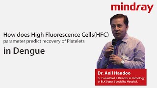 How does High Fluorescence Cells(HFC) parameter predict recovery of Platelets in Dengue