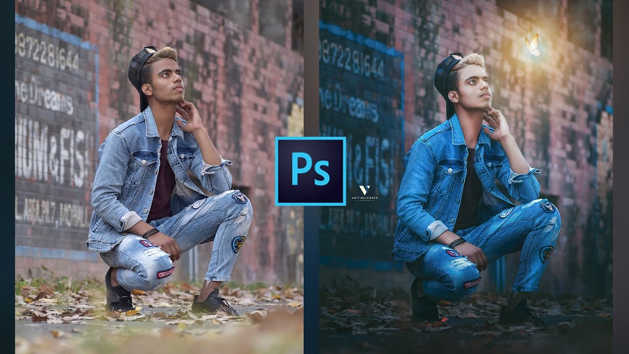 Butterfly glowing effect fantasy photo editing Tutorial / Photoshop effect - Amit editz