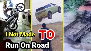 funny accidents try not to laugh . idiots on road .