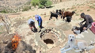 Nomadic life; building stone structures for survival in the mountains