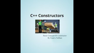 OOP: Constructors in c++ || Default constructor ||  Parameterized constructors lecture 3