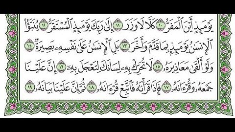 تكرار سورة القيامة من الآية 13 إلى الآية 19