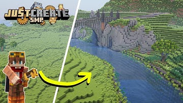 I Built a 300 BLOCK Long RIVER in Minecraft Create Mod