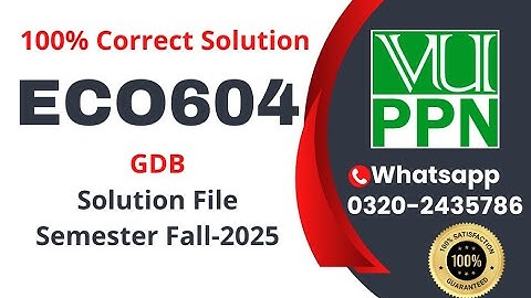 ECO604 GDB Solution Fall 2025 #eco604 #solution #vuppn