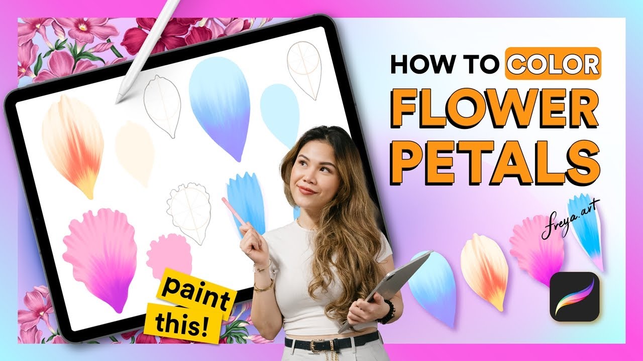 How to Color Flower Petals Flowers Painting in Procreate Guide! 🖌️🌷