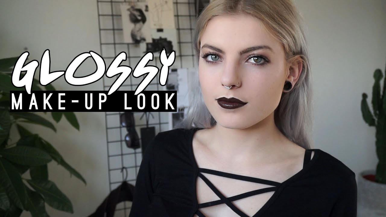 DARK GLOSSY MAKE•UP | brown smokey eyes