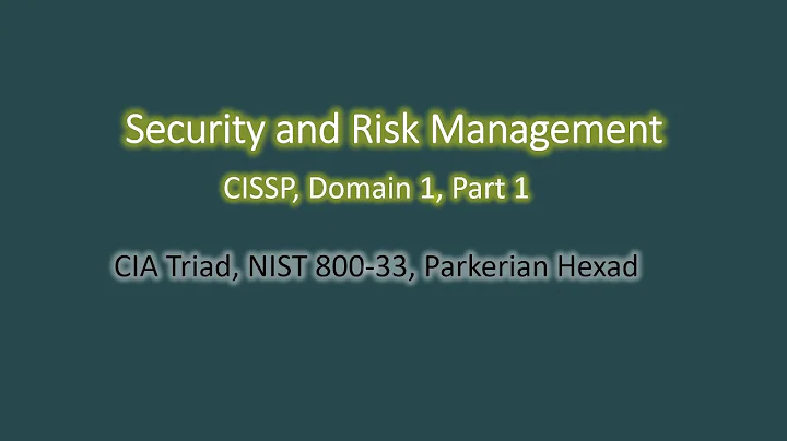 CISSP Domain 1, Security Risk Management, CIA Triad