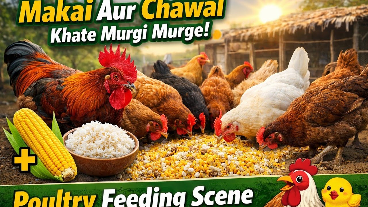 🔥Natural Poultry Morning Feeding 🌿 | Makai Aur Chawal Ka Healthy Khana
