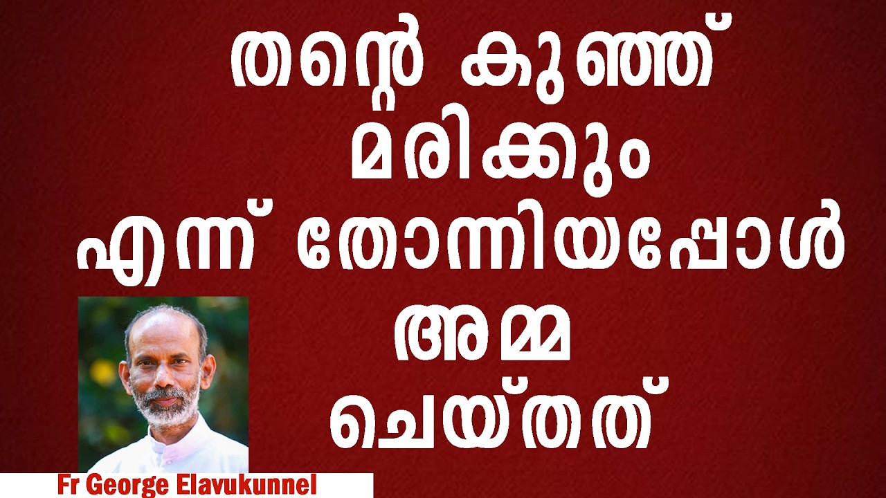 തന്റെ കുഞ്ഞ് മരിക്കും എന്ന് തോന്നിയപ്പോൾ അമ്മ ചെയ്തത്!! Fr George Elavukunnel
