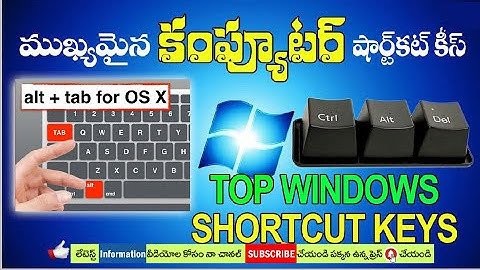 Top Useful Computer Keyboard Shortcut keys part-1 in TelugubyNDSS COMPUTER TELUGU CHANNEL