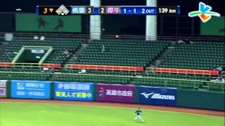 20131008 CPBL 猿VS犀牛 3下 曾兆豪逐漸找回手感，讓犀牛出現第一次3上3下來