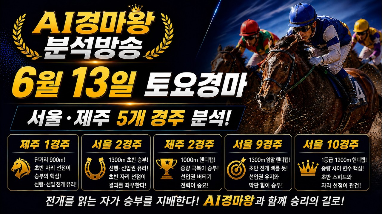 6월13일 토요경마｜AI경마왕 실전분석