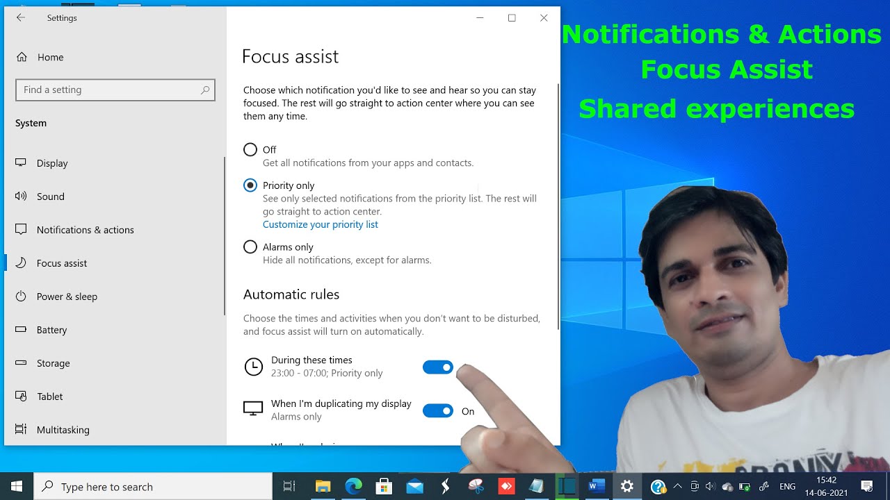 Advance system setting part 2|shared exprience|focus assit|Notifcations ...