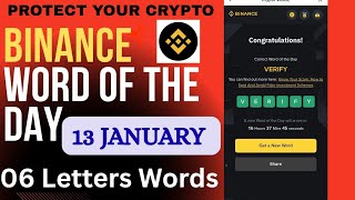 Binance Word Of The Day Answer Today 8 Letters january 13 2026