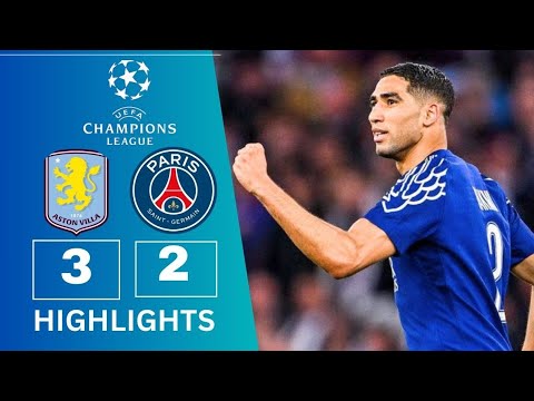 Aston Villa 3 - 2 PSG | Drama from Aston Villa 🥴 | #championsleague highlights #football