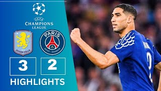 Aston Villa 3 2 PSG Drama from Aston Villa championsleague highlights football