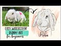 Bunny pet art in procreate  pet portrait tutorial rabbit  prettyep1cart