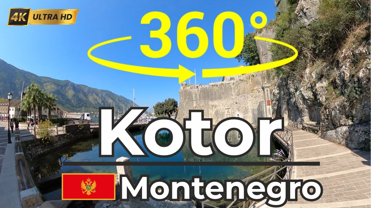 🇲🇪 Explore Kotor, Montenegro in 360 VR | Stunning Bay Walk & Old Town Adventure in 4K